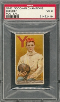 1888 N162 Goodwin "Champions" Ed Beecher, Yale – PSA VG 3 – The Very First Football Card! 